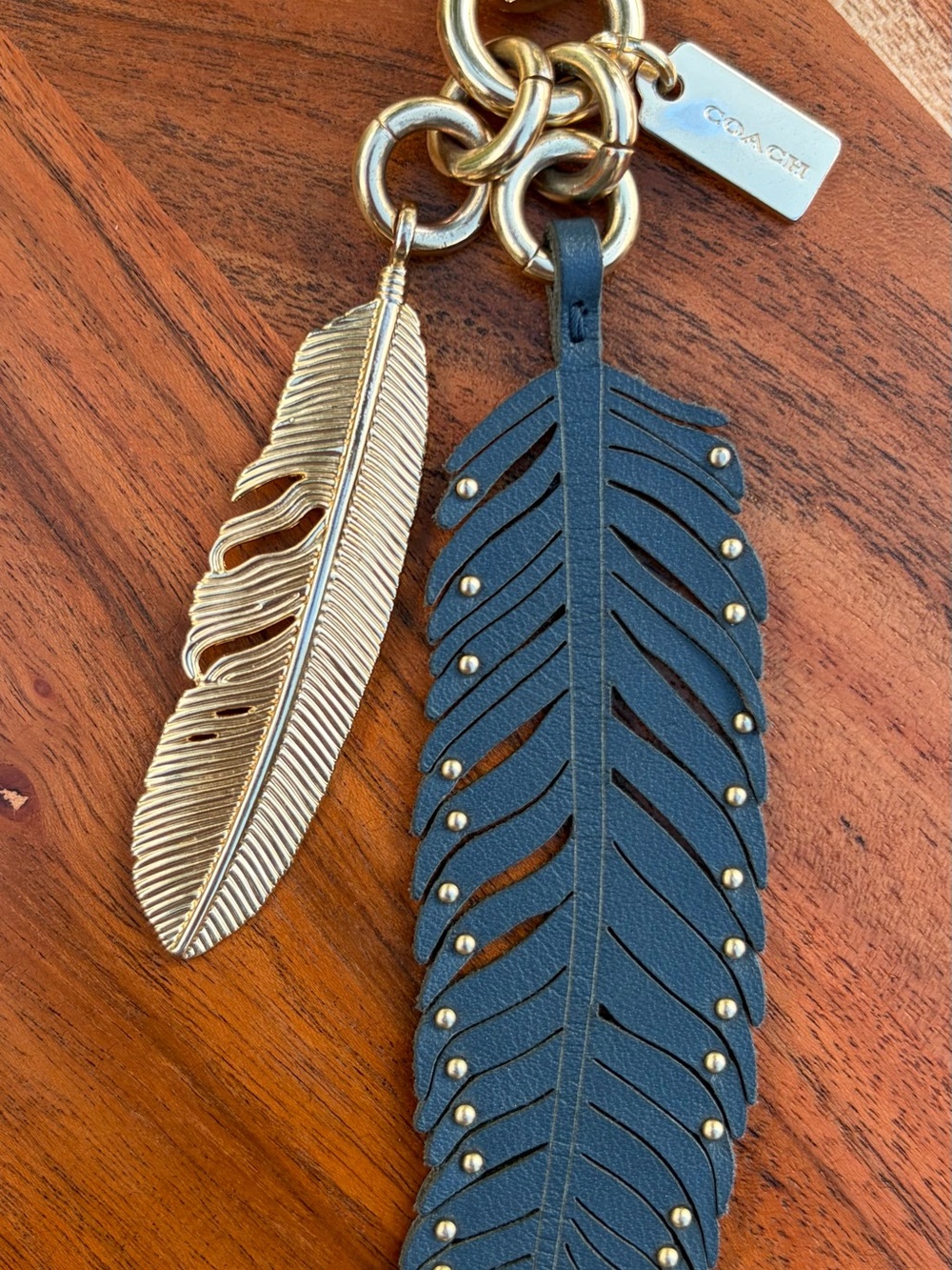 Coach Western Rivet Feather Bag Charm EUC - Picture 10 of 11